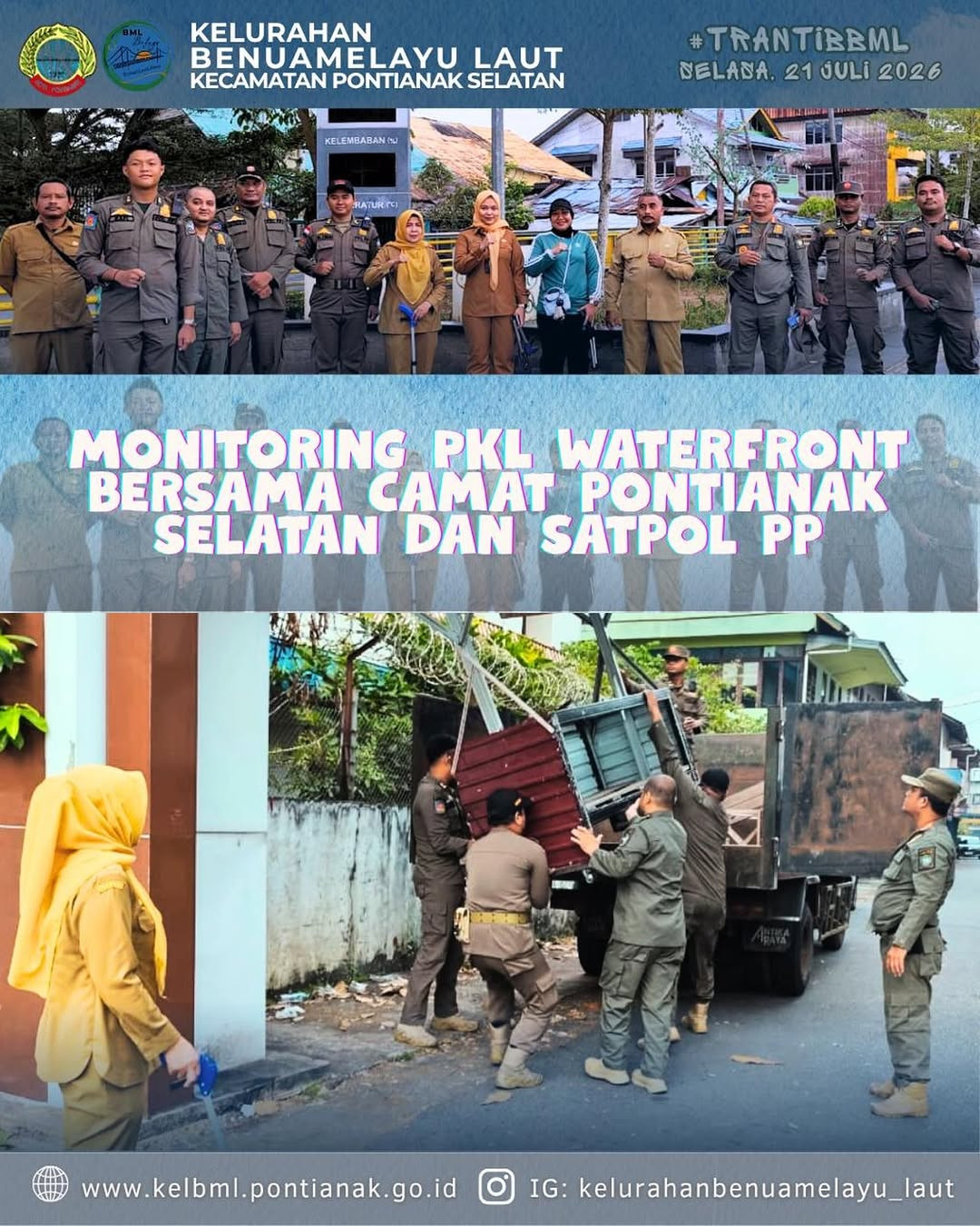 Sinergi Lintas Instansi, Monitoring PKL dan Kebersihan Waterfront Demi Kawasan yang Tertib dan Nyaman