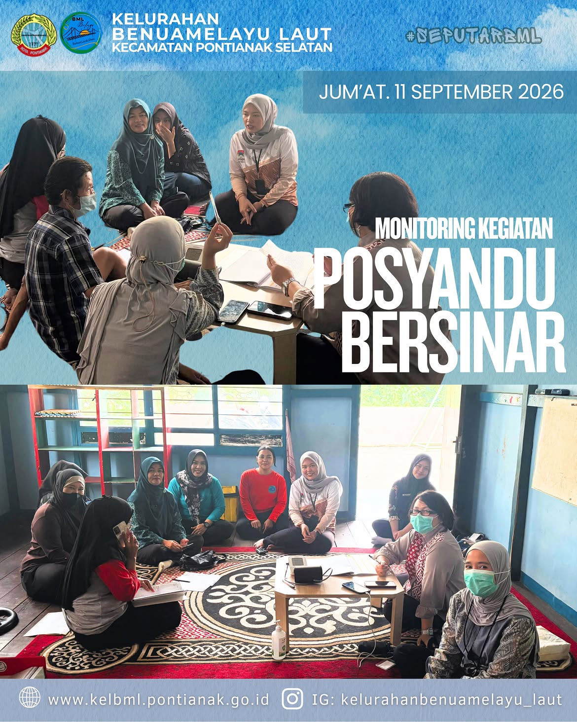 Monitoring Posyandu Bersinar, Kelurahan Benuamelayu Laut Dorong Penguatan Pelayanan Kesehatan Masyarakat