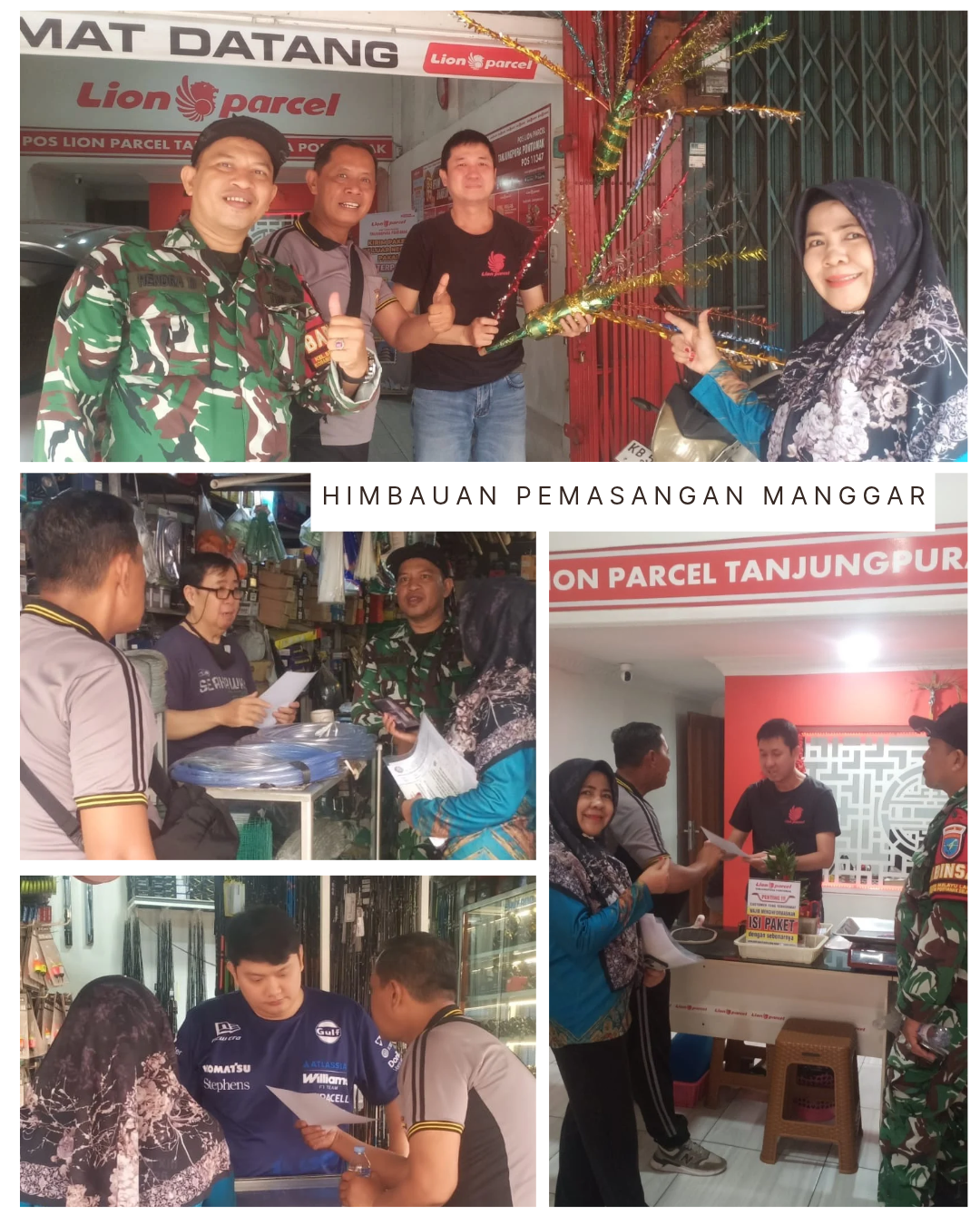 Semarakkan Hari Jadi ke-255 Kota Pontianak, Kelurahan Benuamelayu Laut Monitoring Pemasangan Manggar di Tempat Usaha