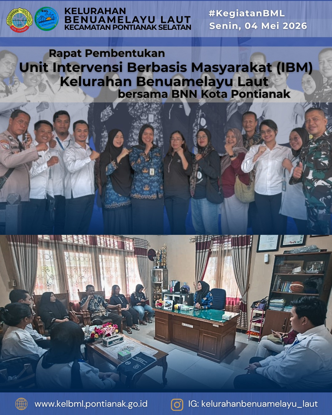 Rapat Pembentukan Unit Intervensi Berbasis Masyarakat (IBM) Kelurahan Benuamelayu Laut bersama BNN Kota Pontianak