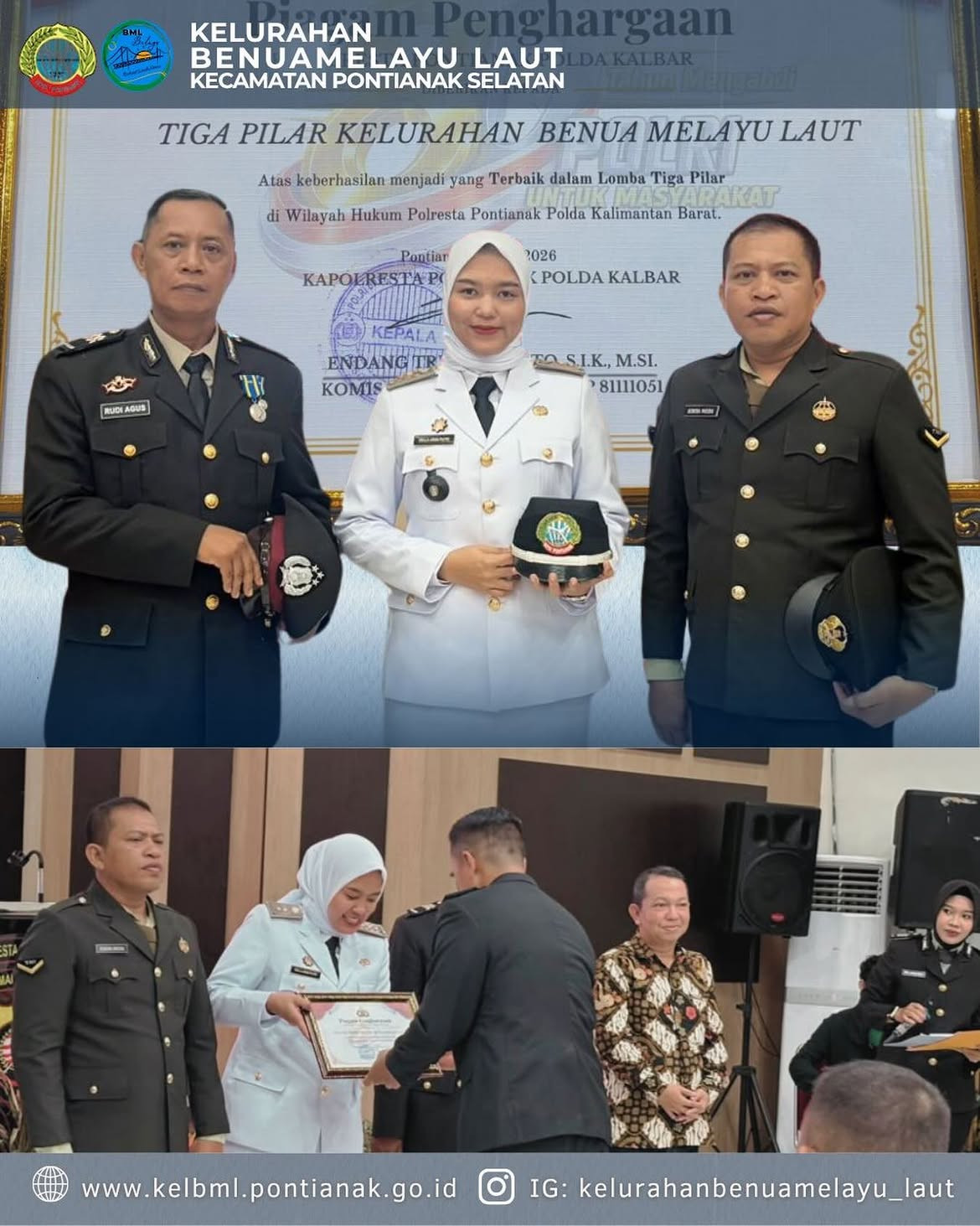Sinergi Tiga Pilar Berbuah Prestasi, Kelurahan Benuamelayu Laut Raih Penghargaan pada HUT Bhayangkara ke-80